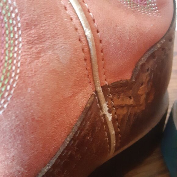 ARIAT Womens 6 B BROWN FATBABY Pink Cowgirl Western 10001205 (16981) - Picture 7 of 13